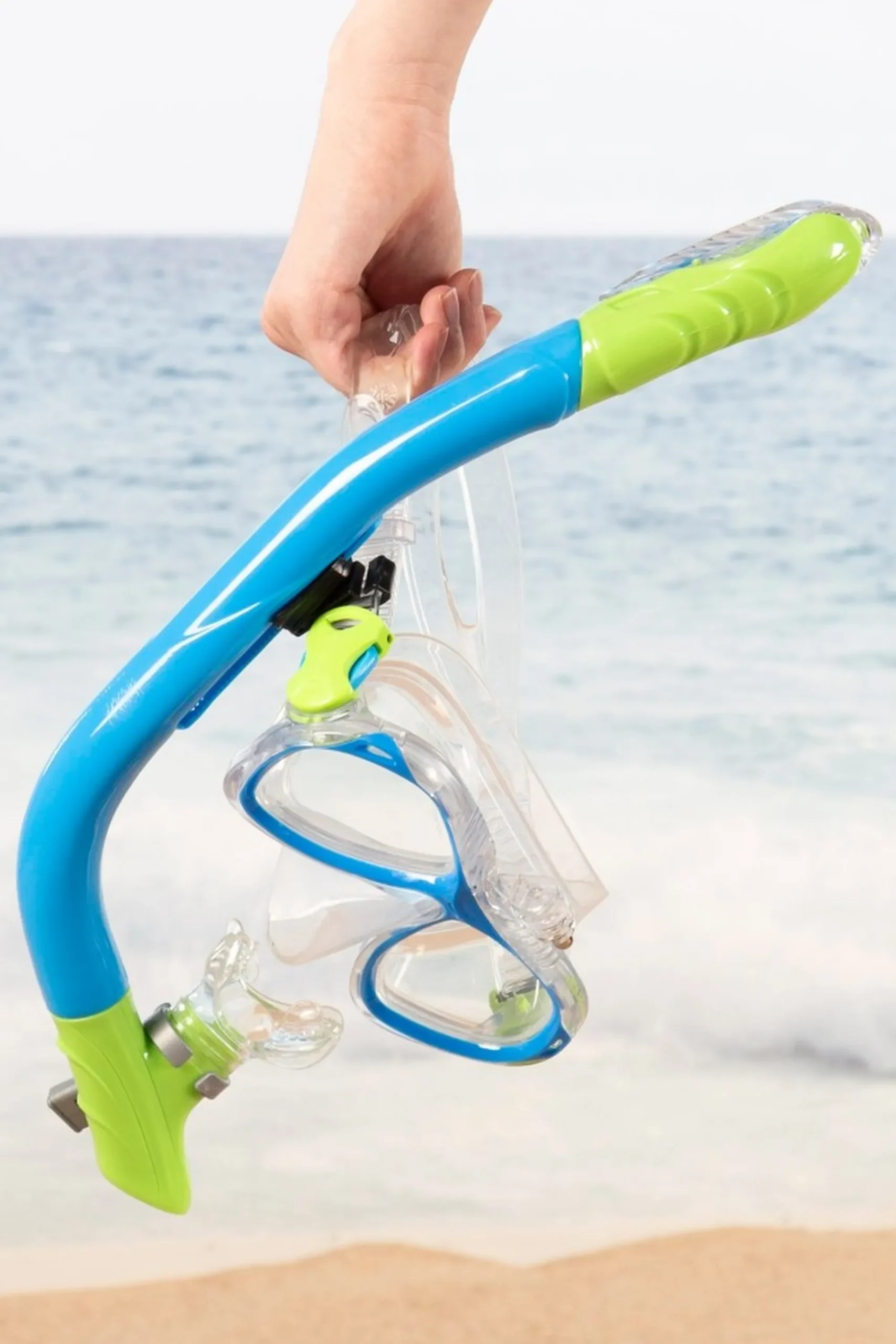 Aqua Sport Set Óculos De Mergulho Infantil E Snorkel C/suporte Para Câmera