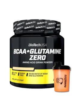 Biotech Usa Bcaa + Glutamine Zero 480 Gr - Melocotón + ¡shaker Fitnesszone De Regalo!