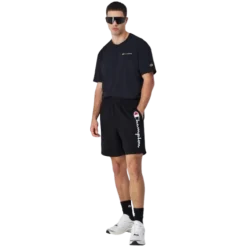 Champion Bermuda Campeã Camisa Preta Com Logo Grande Legado