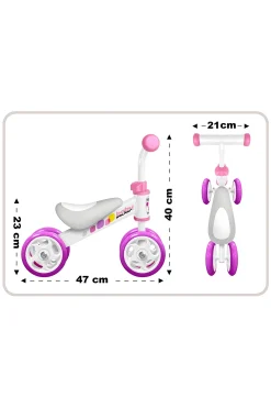 Stamp Bicicleta Equilibrio 4 Rodas Skids Control Menina