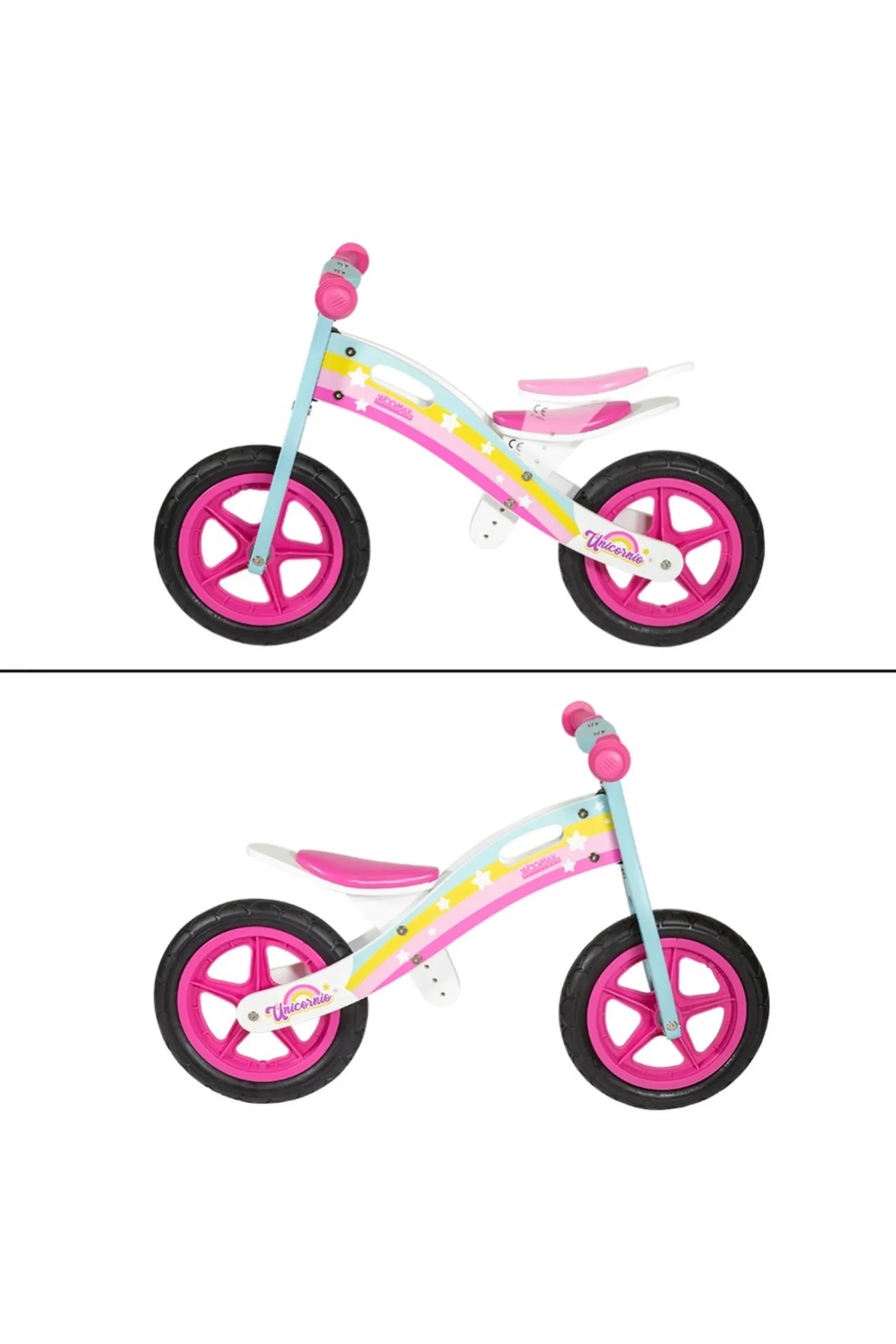 Woomax Bici Sem Pedais De Madeira Modelo Unicórnio 12"