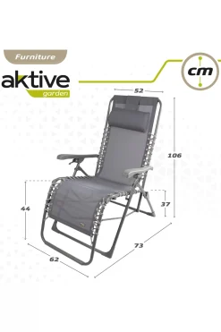 Aktive Cadeira Espreguiçadeira De Jardim Dobrável Gravidade Zero C/almofada