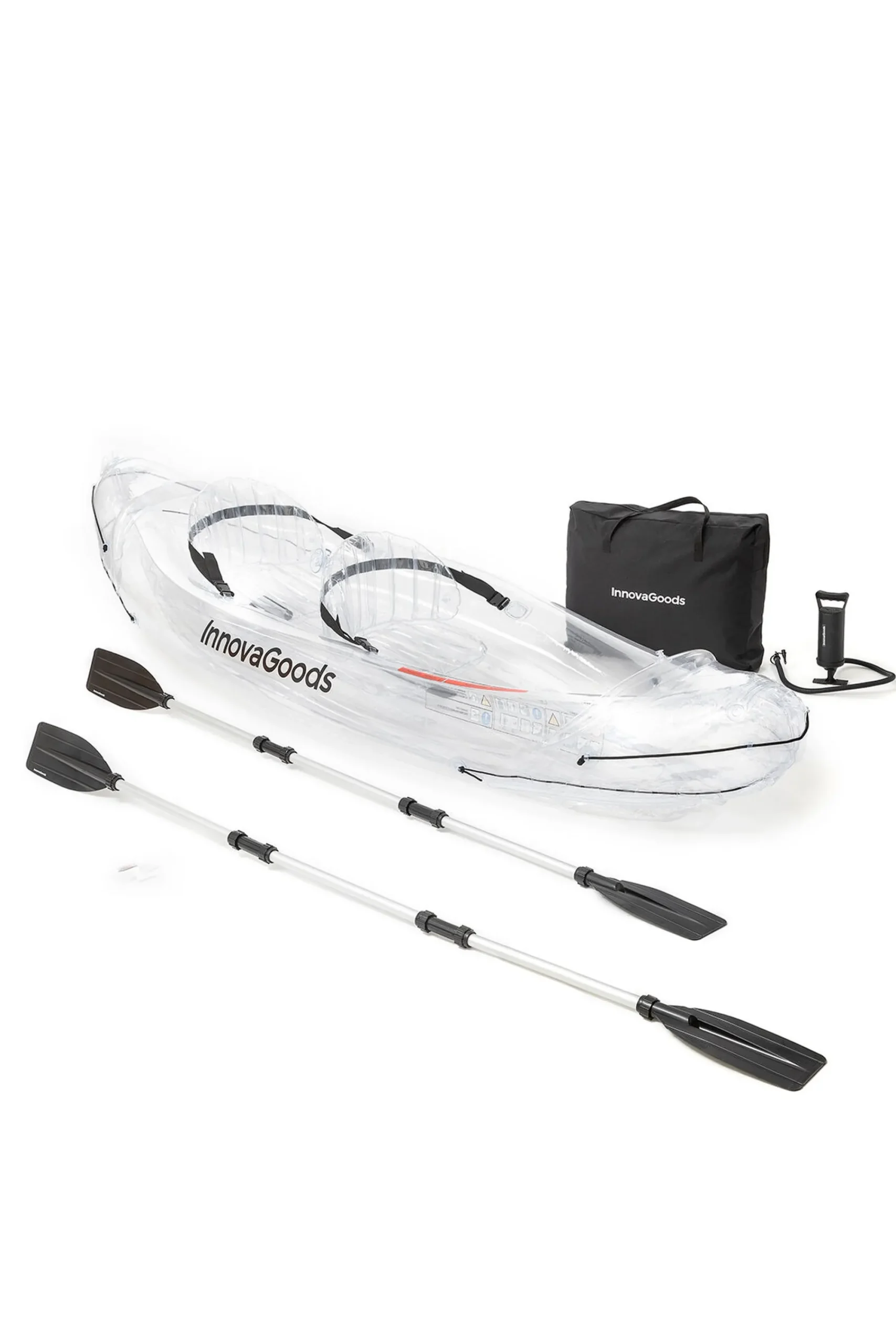 Innovagoods Caiaque Insuflável Transparente Com Acessórios Paros 312 CM 2 Lugares