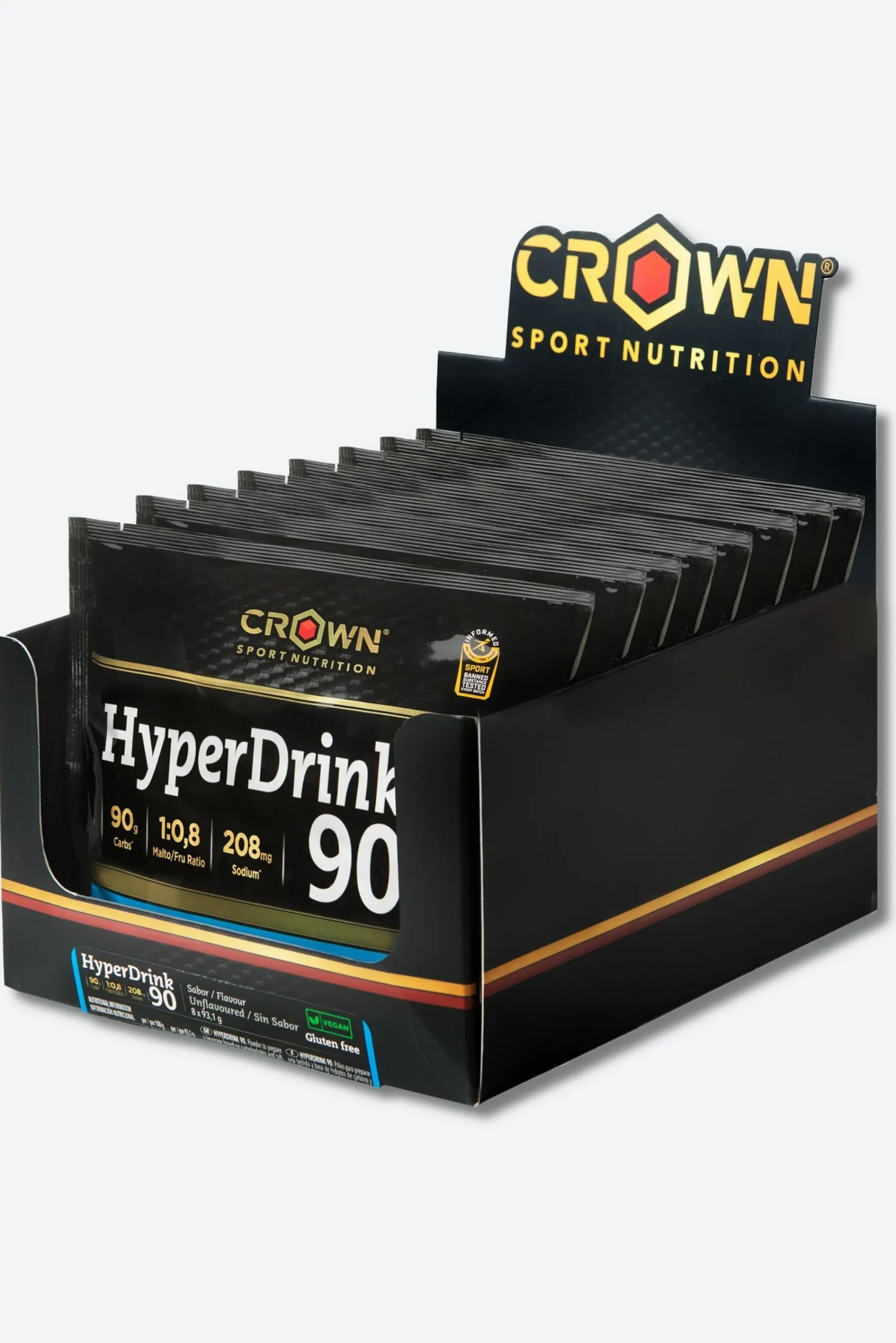 Crown Sport Nutrition Caixa Com 8 Saquetas De 93,1g Com Bebida Em Pó Muito Rico Em Hc ‘hyperdrink 90‘
