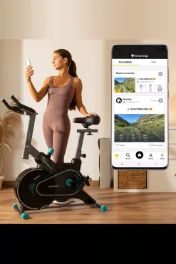 Cecotec Bicicleta De Resistência Magnética De Interior Com Volante De Inércia De 4 Kg, App, 10 Níveis De Resistência Manual, Rodas De Transporte E Suporte Para Tablet.