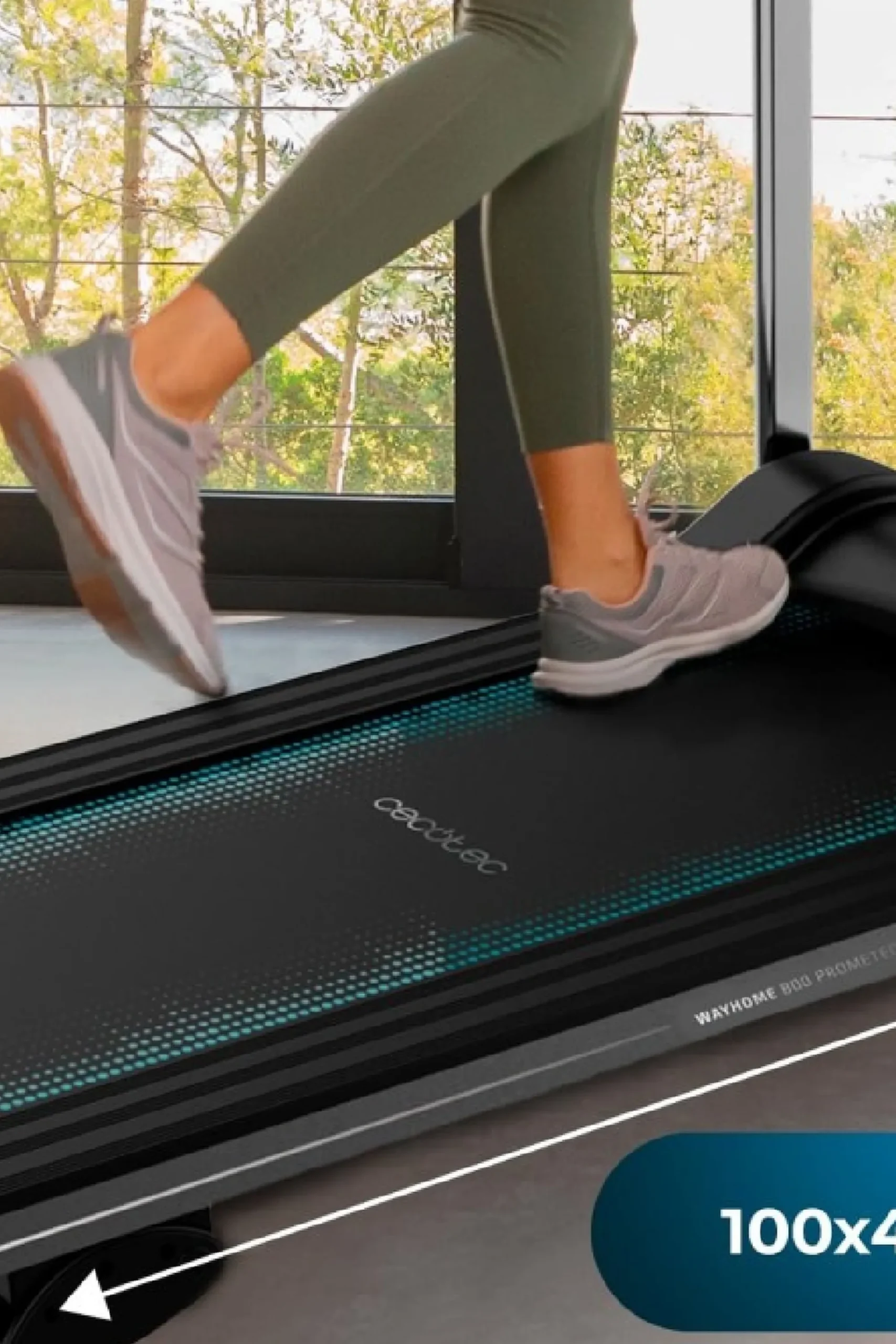 Cecotec Passadeira De Caminhada Com Potência De 550 W. De 1 A 10 Km/h. 12 Programas Pré-configurados. Painel De Controlo Led. Superfície De Corrida 100 X 40 Cm. Com Rodas Para Transporte, Porta-garrafas E Suporte Para Tablet. Peso Máximo Permitido: 120 Kg