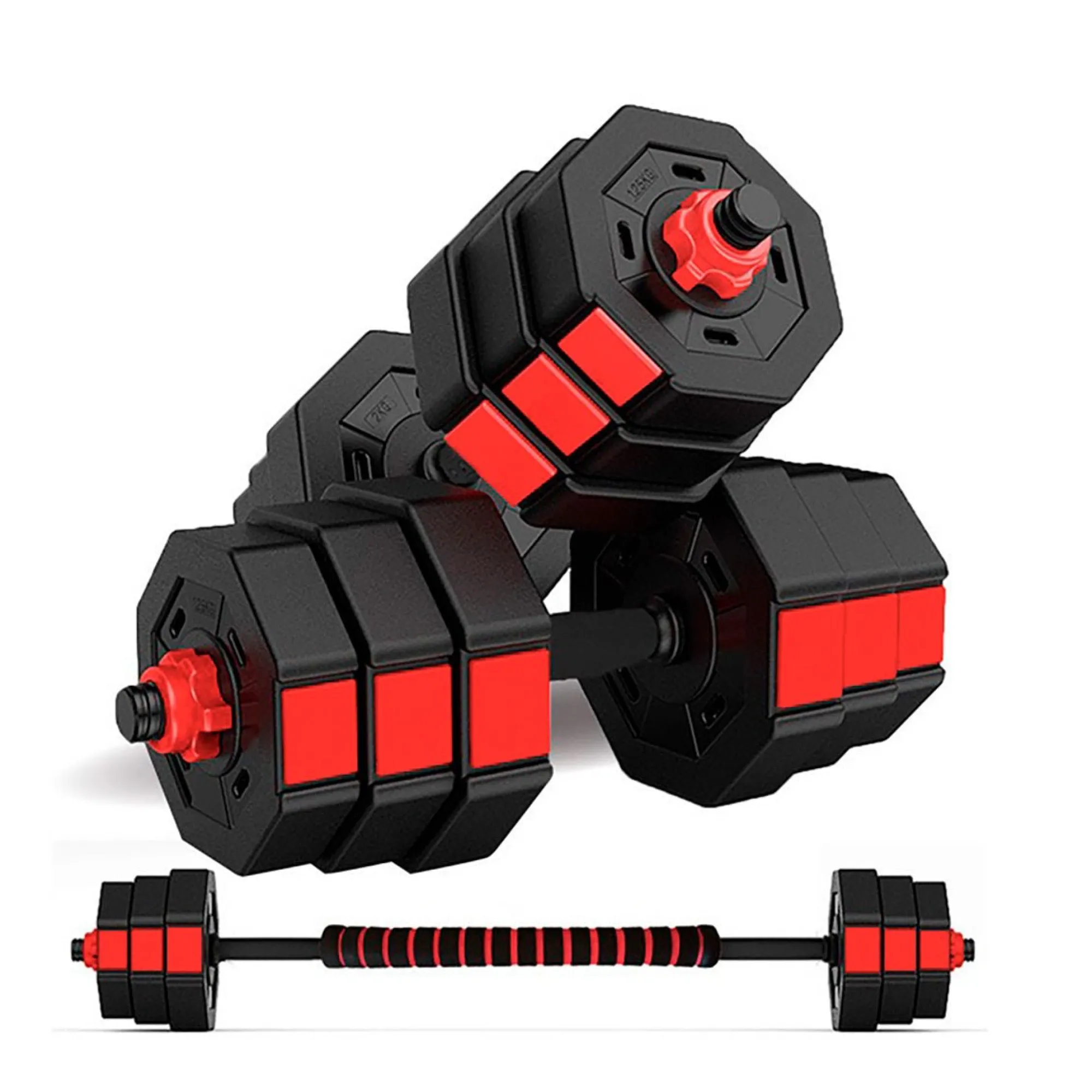 Fitness Tech Conjunto De Halteres 2 Em 1 Octogonal De 10kg
