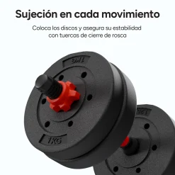Ksix Conjunto De Pesos De : Halteres + Barra + Kettlebell + Discos De Peso