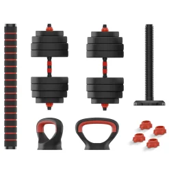Ksix Conjunto De Pesos De : Halteres + Barra + Kettlebell + Discos De Peso