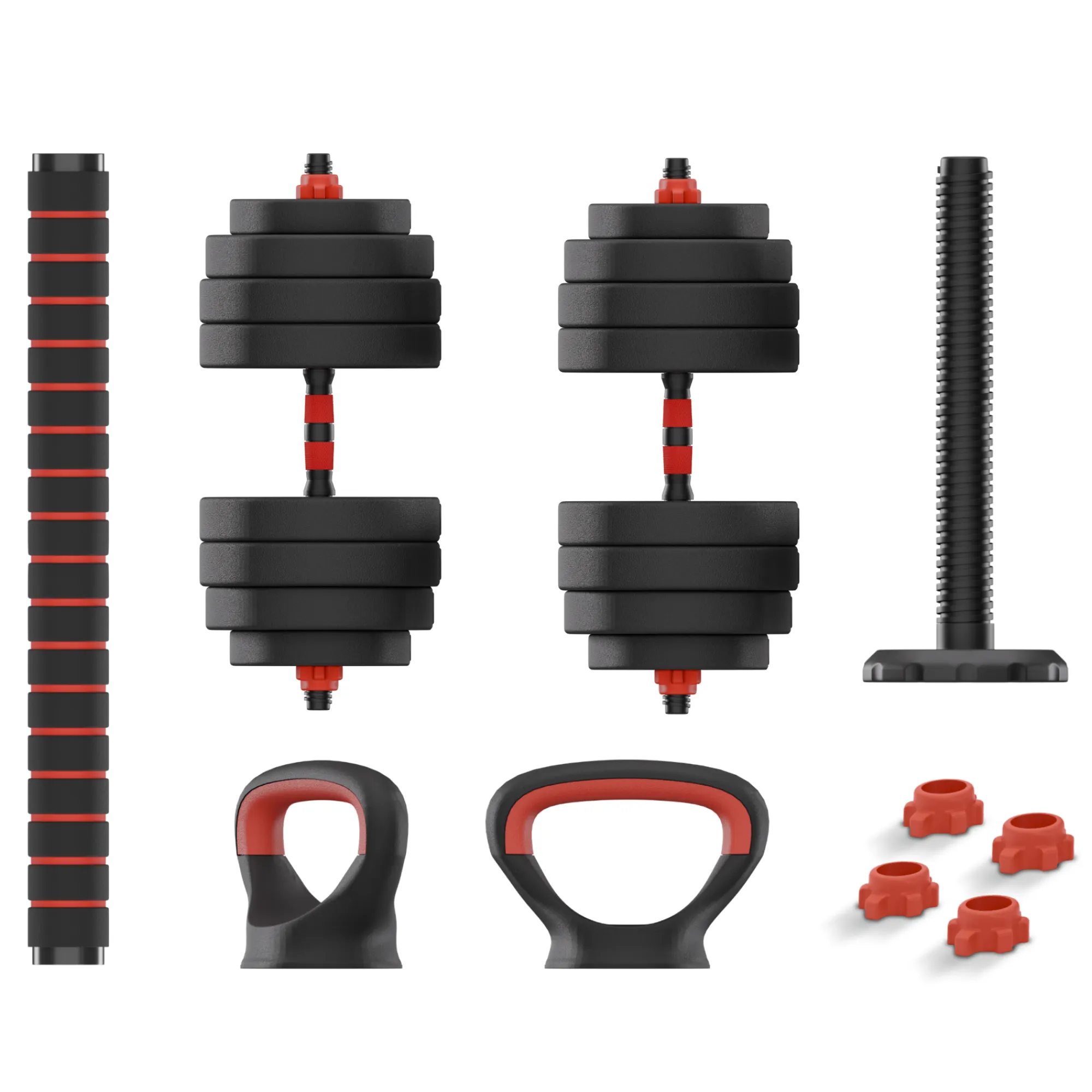 Ksix Conjunto De Pesos De : Halteres + Barra + Kettlebell + Discos De Peso