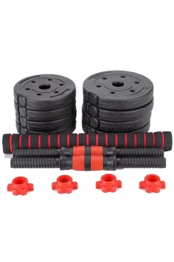 Fitness Tech Conjunto Halteres 2 Em 1 Com Barra Ajustável 50kg