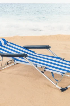 Aktive Espreguiçadeira De Praia Dobrável Multiposições Com Almofada
