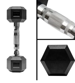Fitness Tech Halteres Hexagonais De 17.5kg