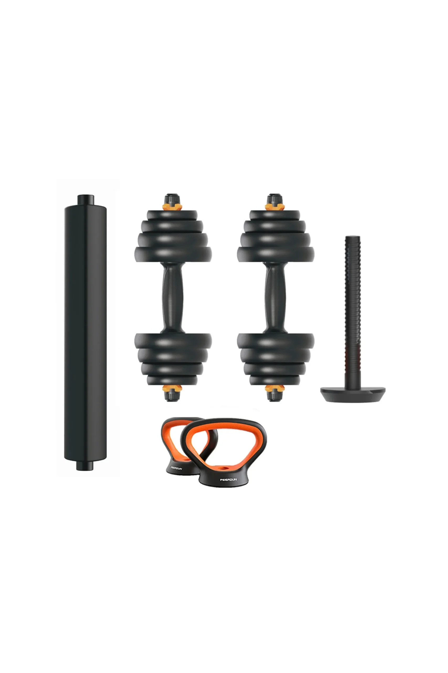 Fed Kit De Pesos V2 : Halteres (pesos + Barras) + Barra + Kettlebell
