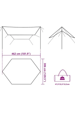 Vidaxl Lona De Campismo 462x306x211 CM Impermeável