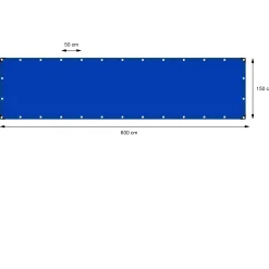 Ecd-germany Lona Protetora Impermeável Com Ilhós Cobertura Em Polietileno 1,5x6m 260g/m²