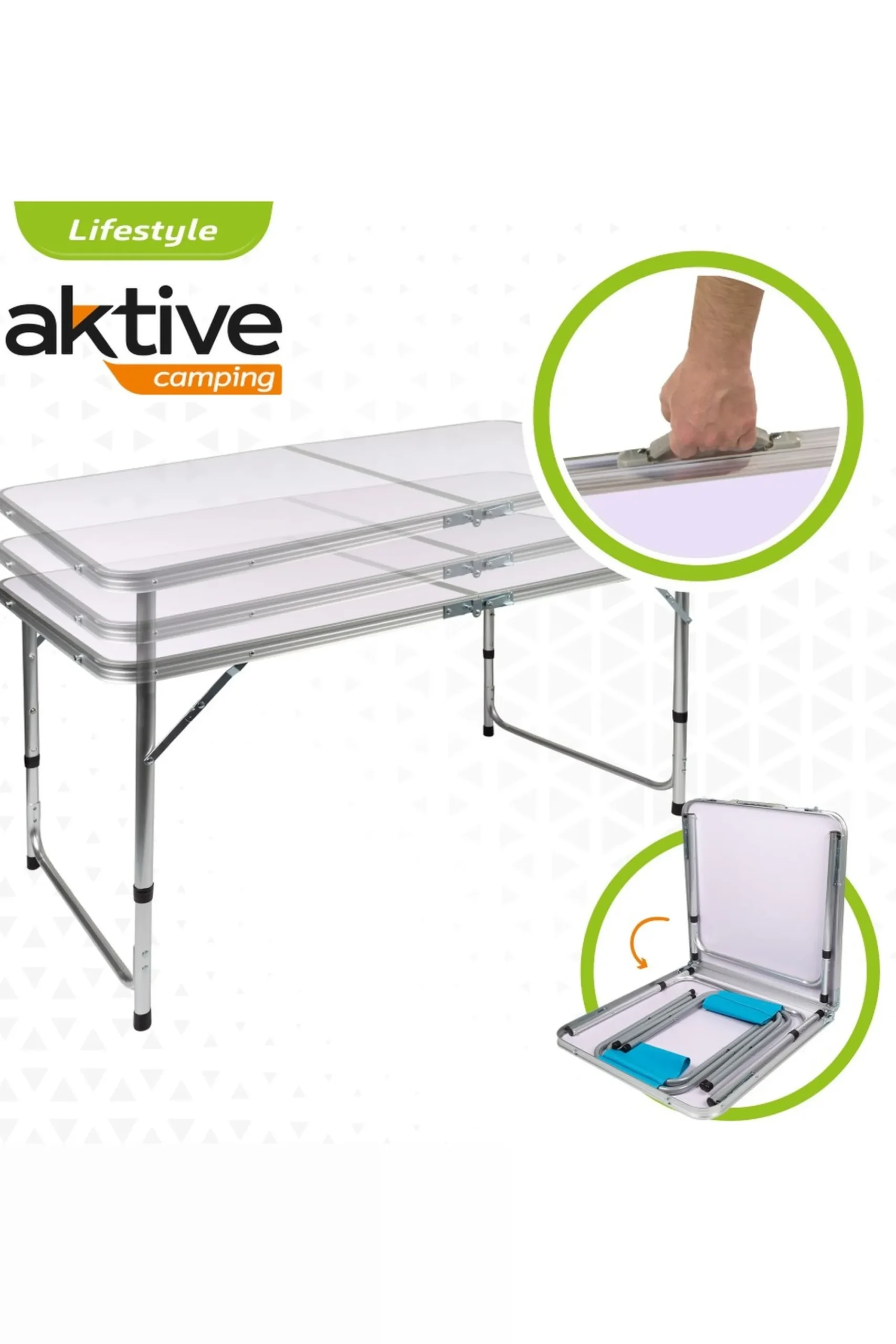 Aktive Mesa Dobrável Ajustável Em Altura Com 4 Bancos