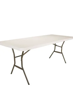Lifetime Mesa Rectangular Com Pernas Dobráveis Em Creme 185x76x74 CM