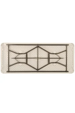 Lifetime Mesa Rectangular Com Pernas Dobráveis Em Creme 185x76x74 CM