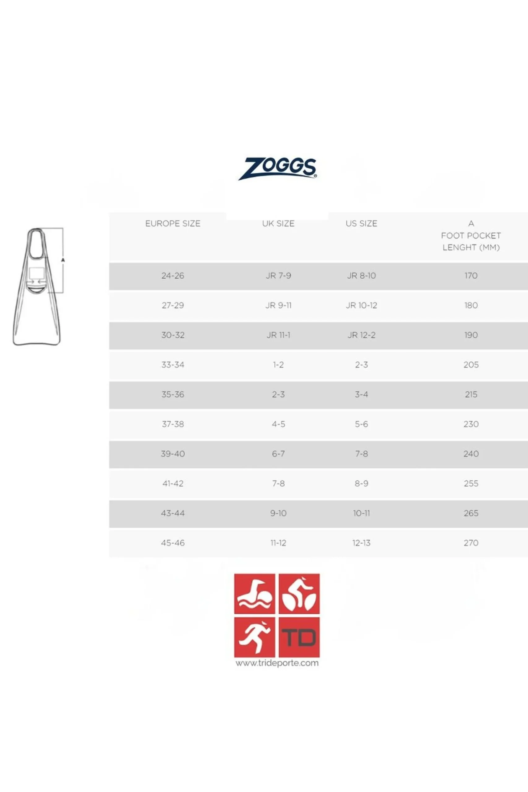 Zoggs Nadadeiras Swim Energy Nadadeiras