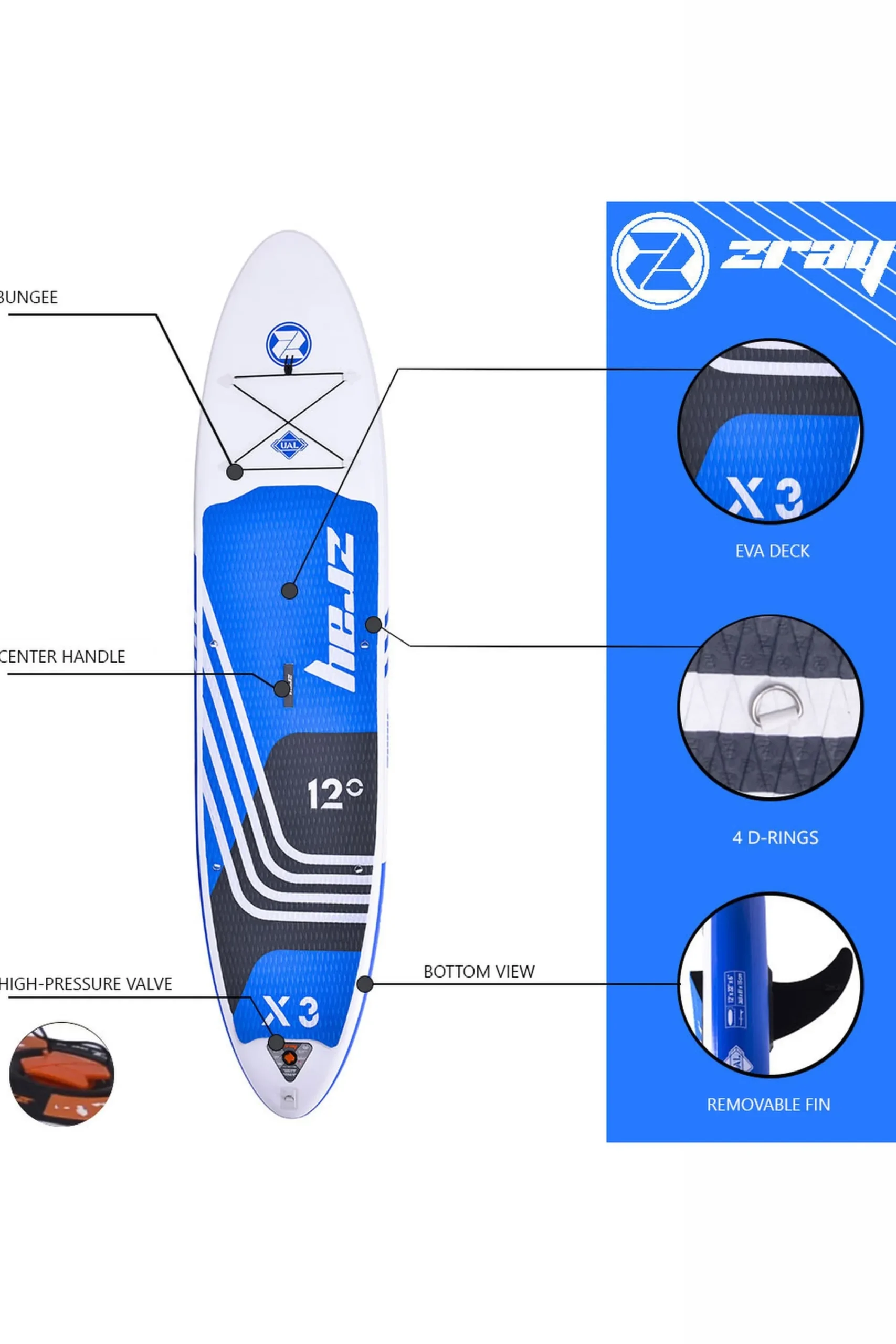Zray Prancha De Sup E Acessórios X-rider X3 12' Dropstitch