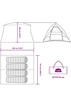 Vidaxl Tenda Camping 320 X 275 X 190 CM
