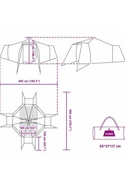 Vidaxl Tenda Campismo 492 X 492 X 275 CM