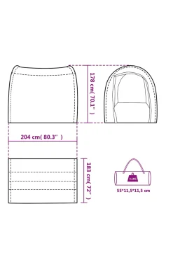 Vidaxl Tenda De Arrumação 204x183x178 CM