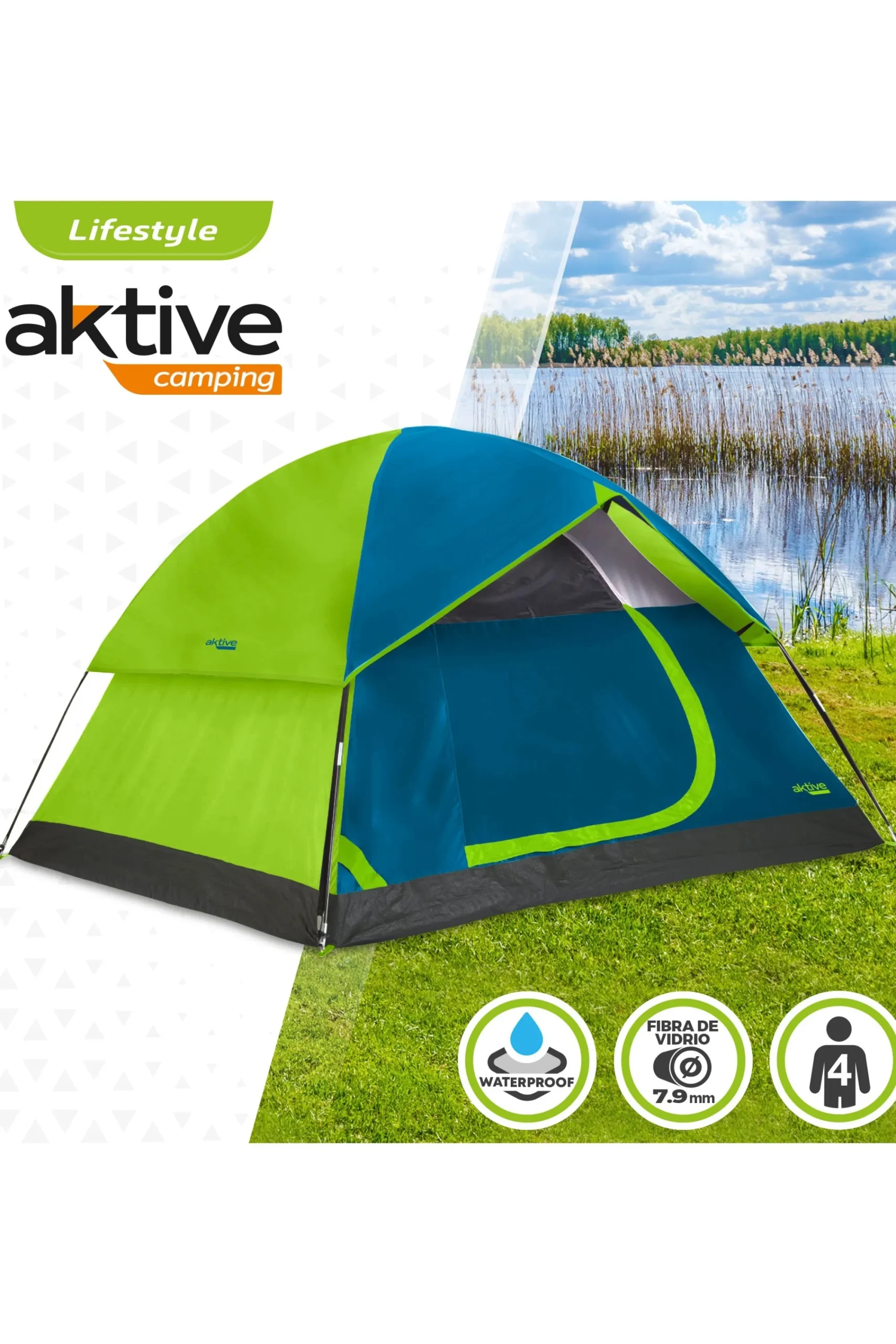 Aktive Tenda De Campismo Duplo Teto