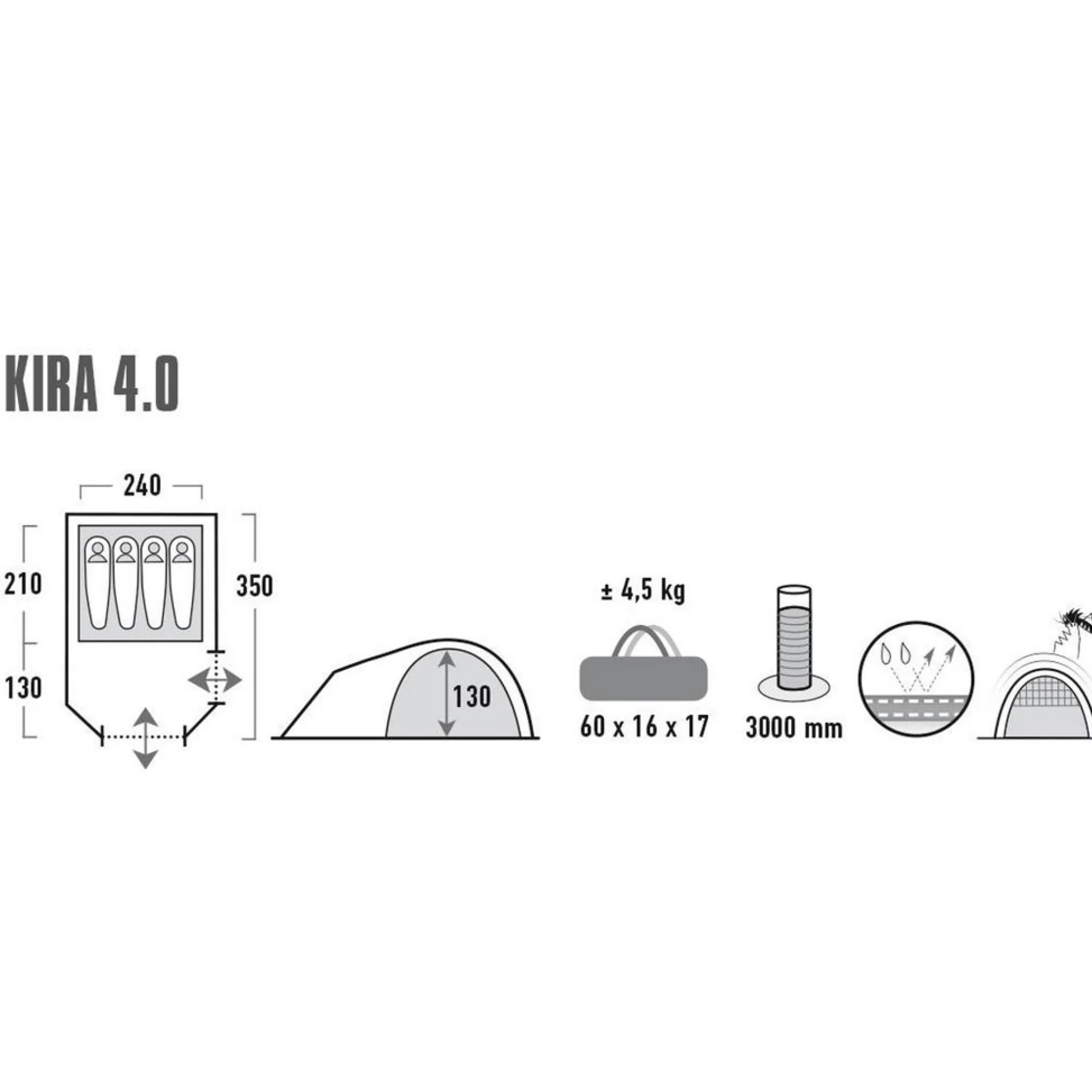 High Peak Tenda De Campismo Kira 4.0
