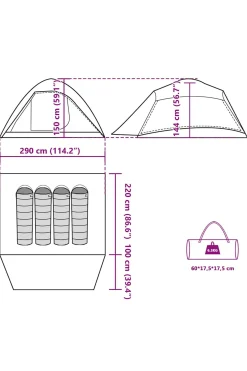 Vidaxl Tenda De Campismo Tecido Opaco Impermeável 290x320x150 CM