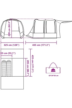Vidaxl Tenda De Carro 403 X 325 X 209 CM