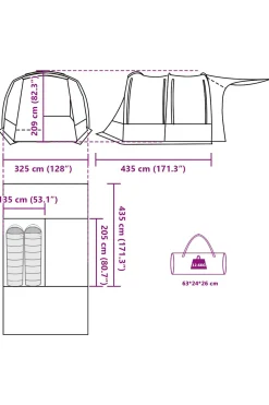 Vidaxl Tenda De Carro 403 X 325 X 209 CM