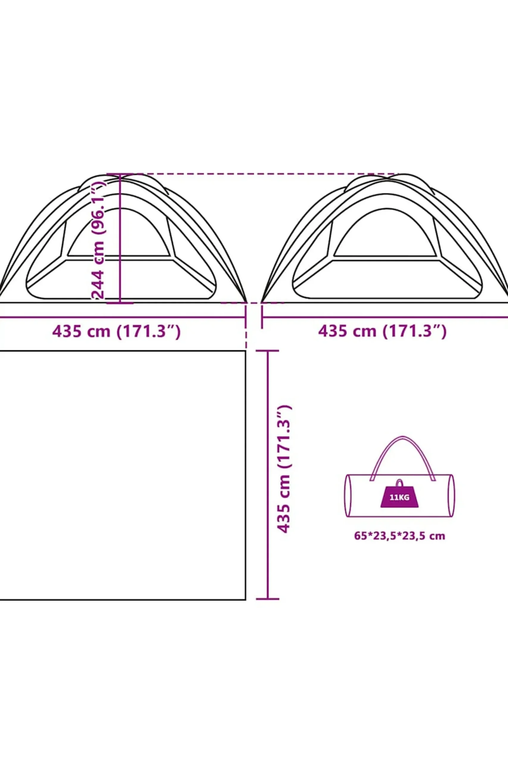 Vidaxl Tenda De Festas Impermeável 435x435x244 CM