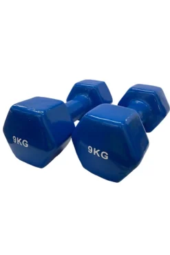 Ozio Fitness 2 Unidades Halteres Hexagonais De Vinil 9 Kg Pesos Fitness Ginástica
